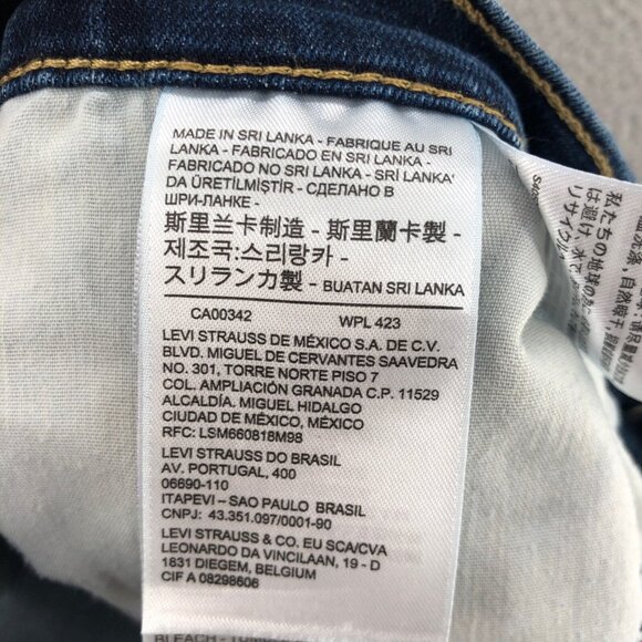 Levis Shorts Women 27 Blue Dark Wash Denim Bermuda Stretch Jean Everyday Walking - Picture 7 of 15